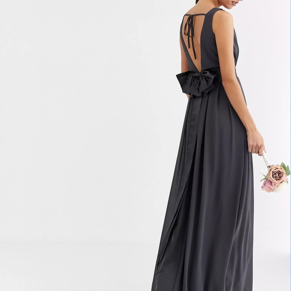 long dark gray dress